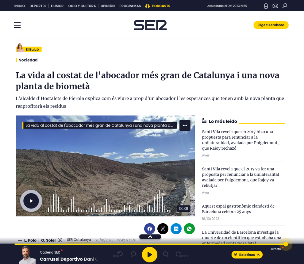La vida al costat de l'abocador més gran de Catalunya i una nova planta de biometà
